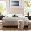 Arden Eastern Bed w/ 54" Headboard in Cream Fabric