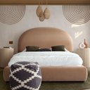 Fox Eastern Bed in Camel Performance Velvet w/ Arch Headboard