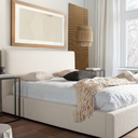 Cloud 43" Low Profile Eastern King Bed in Ivory Boucle Fabric