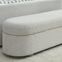 Kiki Upholstered Hinged Storage Bench – Cotton Ball Boucle