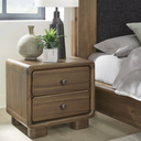 Boka Two-Drawer Acacia Wood Nightstand