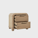 Kione Two-Drawer Acacia Wood Nightstand