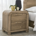 Kione Two-Drawer Acacia Wood Nightstand