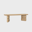 Nia Acacia Wood Dining Bench in Lioness