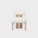 Nia Dining Accent Chair in Sheepskin and Lioness