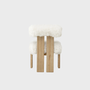 Nia Dining Accent Chair in Sheepskin and Lioness