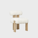 Nia Dining Accent Chair in Sheepskin and Lioness