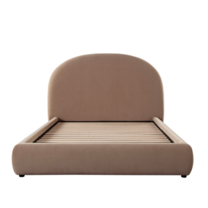 Fox Eastern Bed in Camel Performance Velvet w/ Arch Headboard