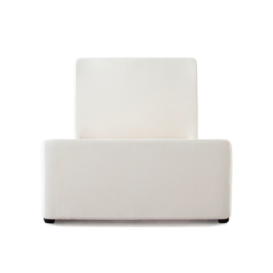 Eve Eastern Bed in Elite Ivory Fabric w/ Contoured Headboard & Footboard