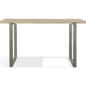 Natural Travertine Console Table with Bronze Metal Base